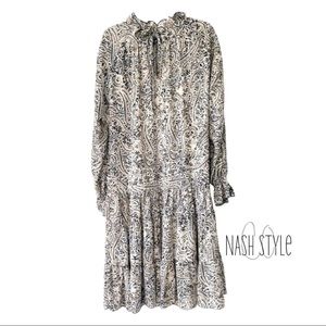 Anthropology O.P.T Paisley Ruffled Dress NWT